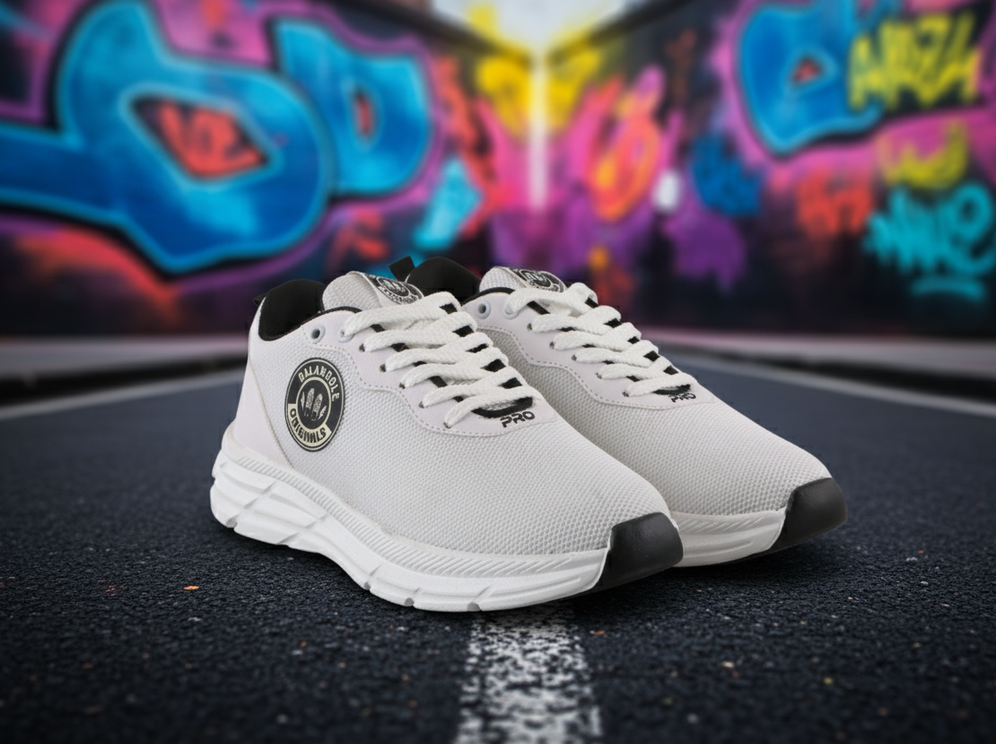 BalanSole White Sports Unisex Sneakers – Lightweight, Breathable Running & Gym Shoes