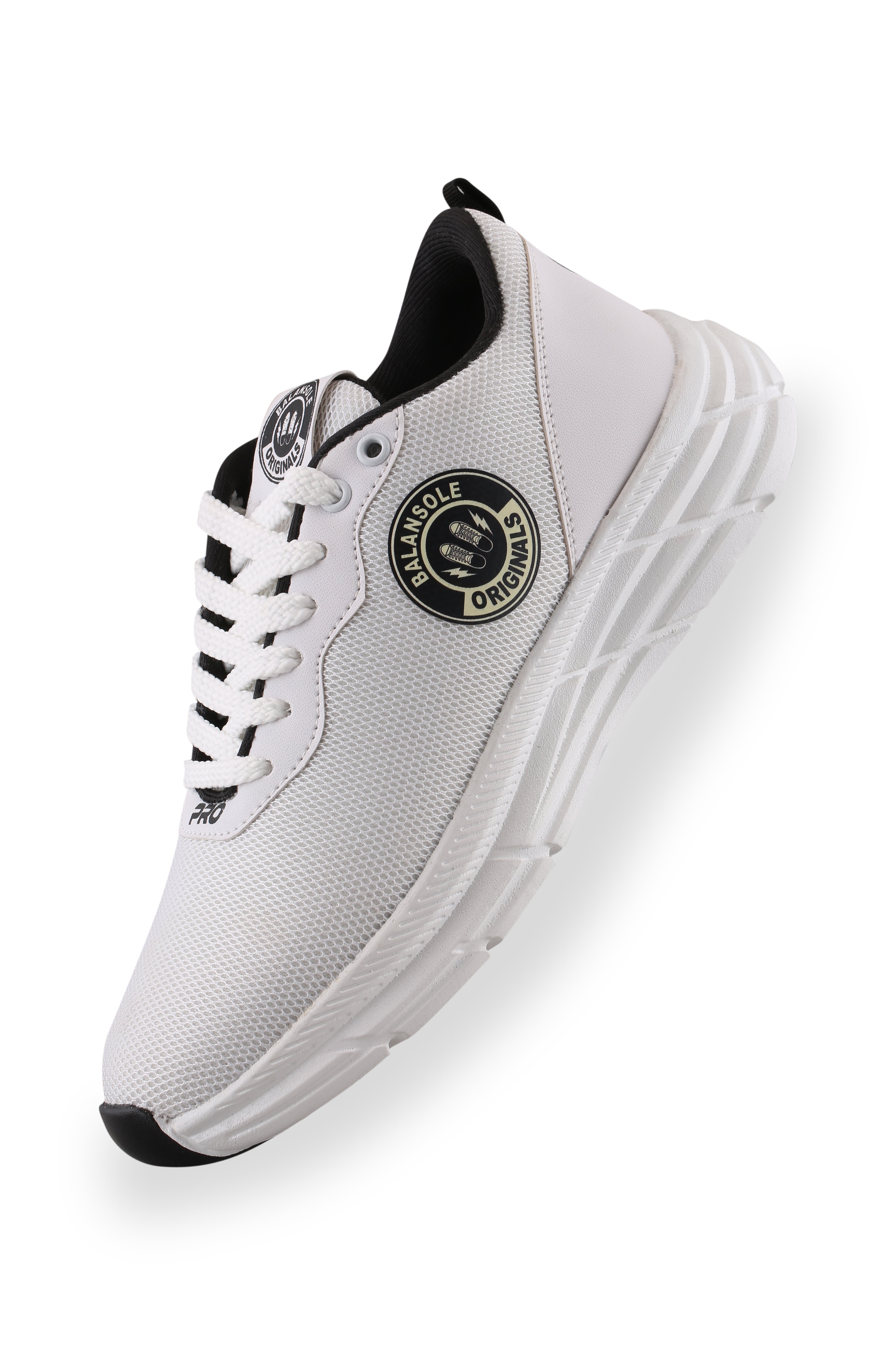 BalanSole White Sports Unisex Sneakers – Lightweight, Breathable Running & Gym Shoes