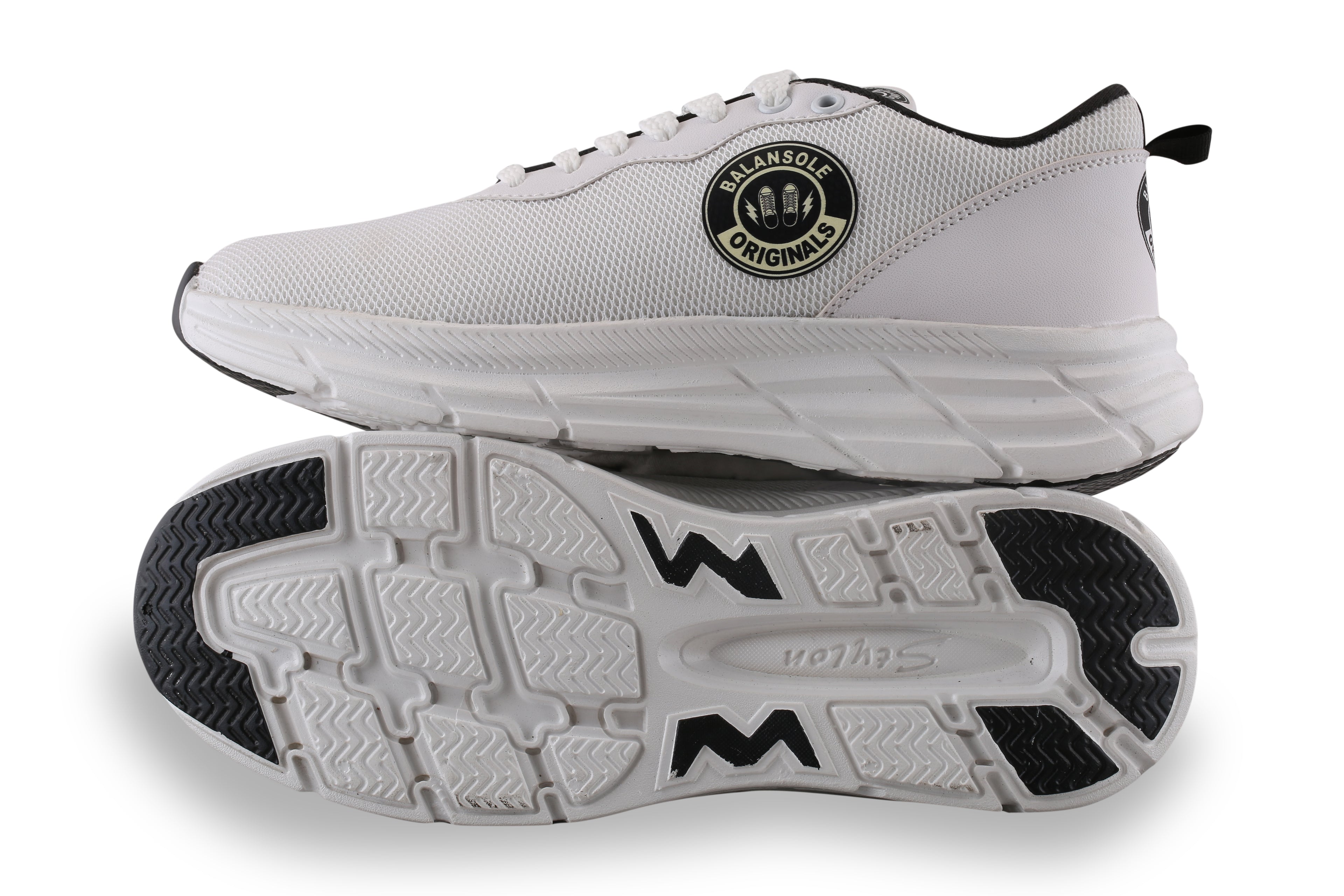 BalanSole White Sports Unisex Sneakers – Lightweight, Breathable Running & Gym Shoes