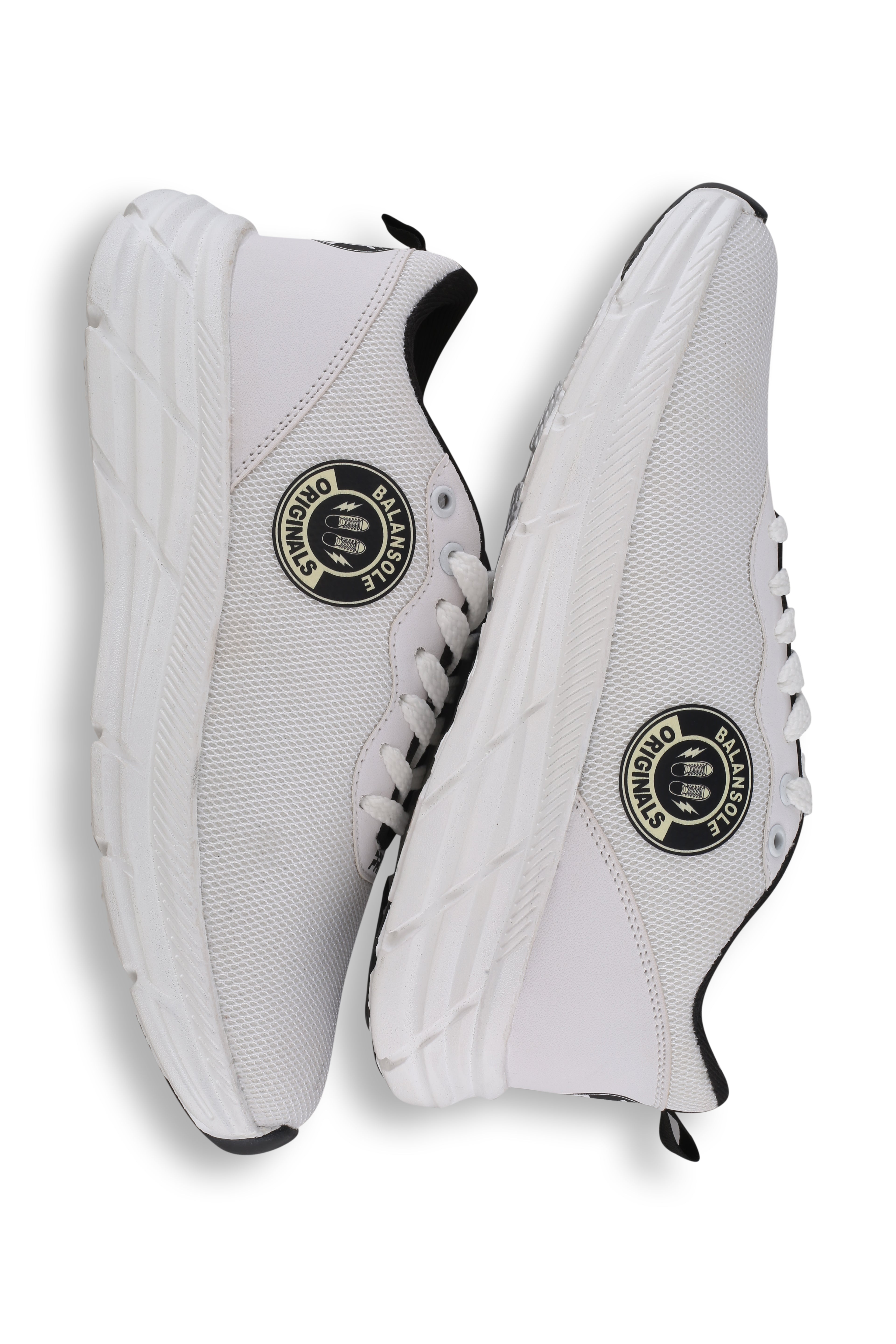 BalanSole White Sports Unisex Sneakers – Lightweight, Breathable Running & Gym Shoes