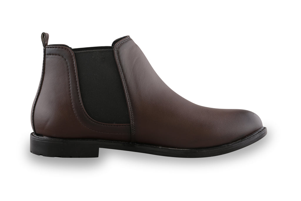 BalanSole Men's Brown Chelsea Boots – Classic Leather Ankle Boots for Formal & Casual Wear