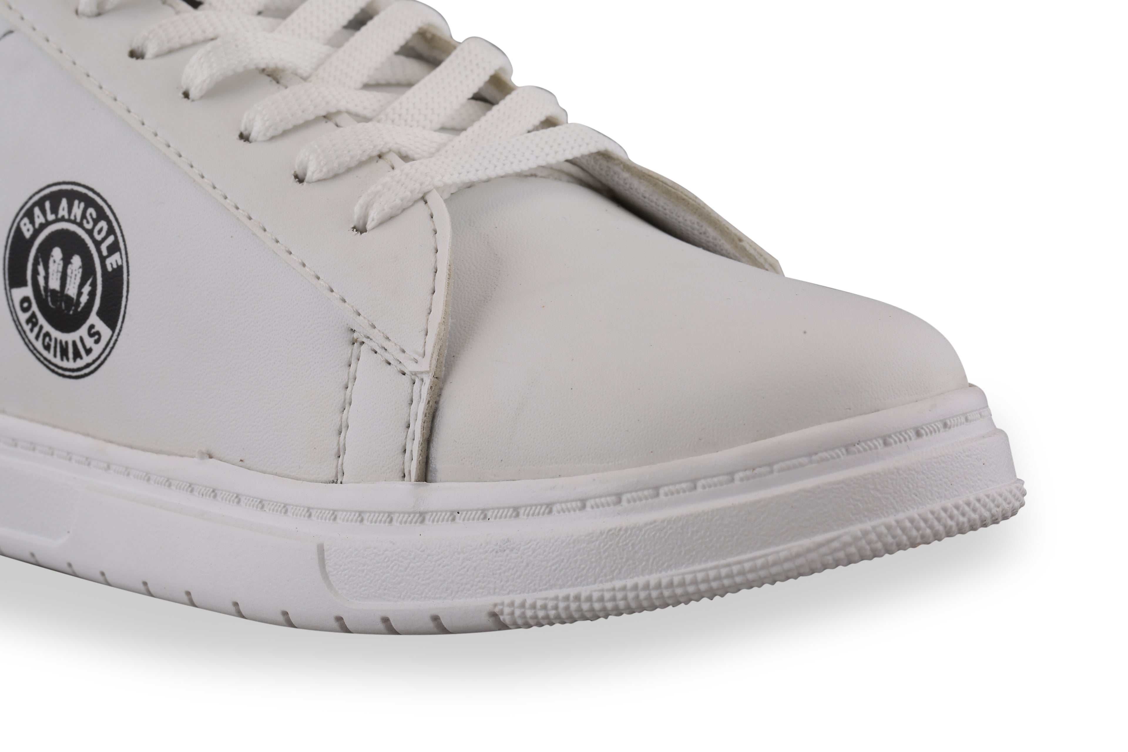 BalanSole Unisex White Casual Lace-Up Sneakers