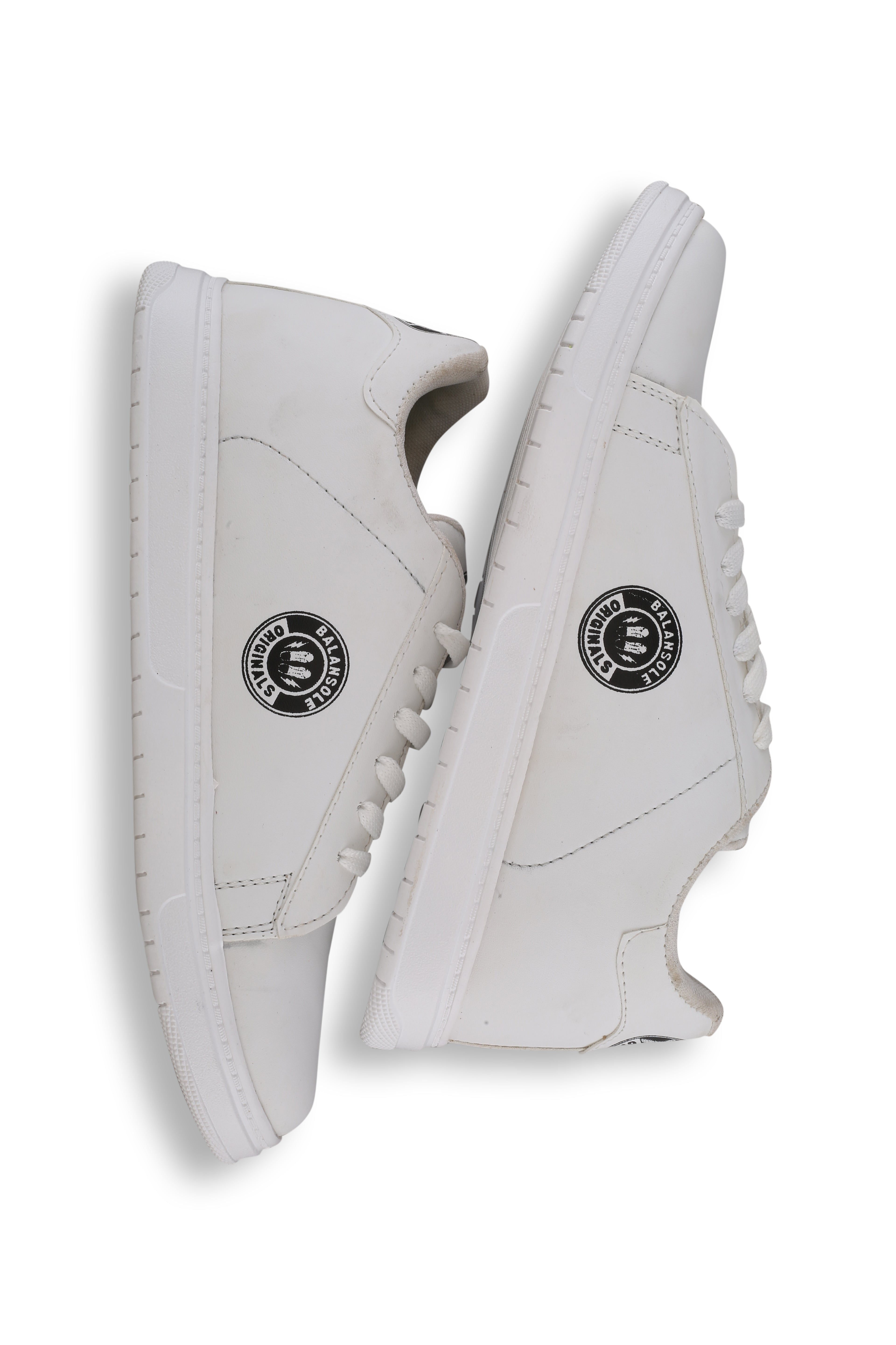 BalanSole Unisex White Casual Lace-Up Sneakers