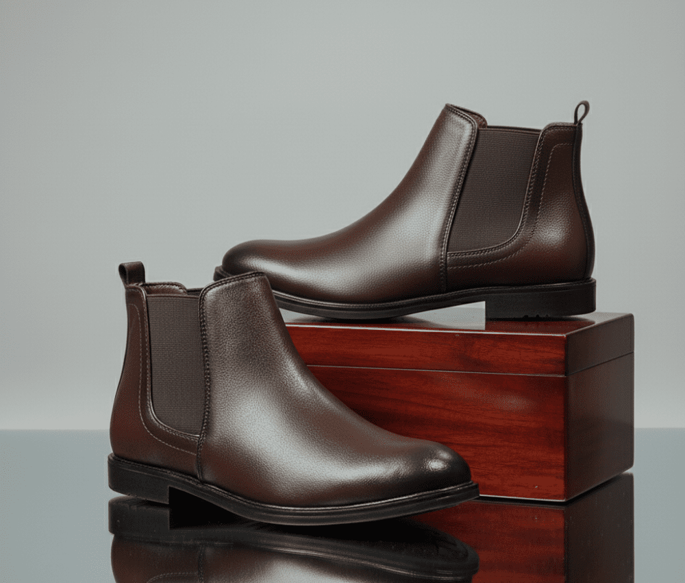 BalanSole Men's Brown Chelsea Boots – Classic Leather Ankle Boots for Formal & Casual Wear - Balansole Originals