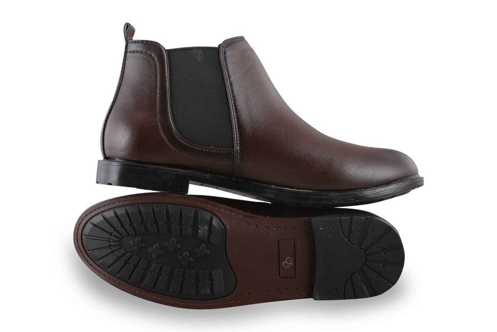 BalanSole Men's Brown Chelsea Boots – Classic Leather Ankle Boots for Formal & Casual Wear - Balansole Originals