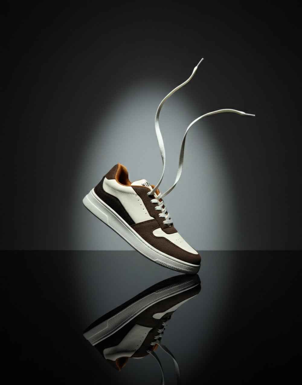 BalanSole Men's White Brown Casual Sneakers Lightweight, Stylish, Anti - Slip Sole Sneakers - Balansole Originals