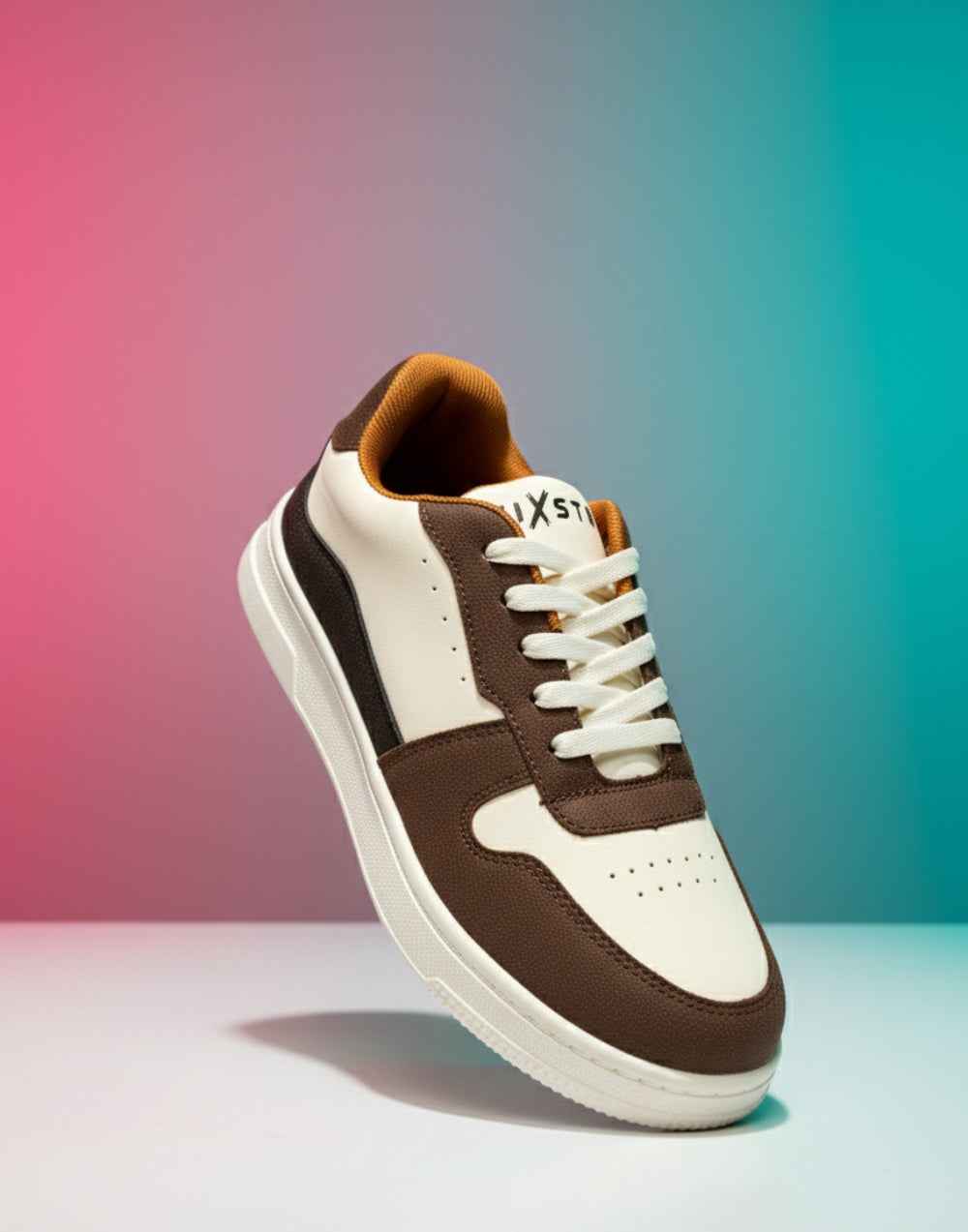 BalanSole Men's White Brown Casual Sneakers Lightweight, Stylish, Anti - Slip Sole Sneakers - Balansole Originals