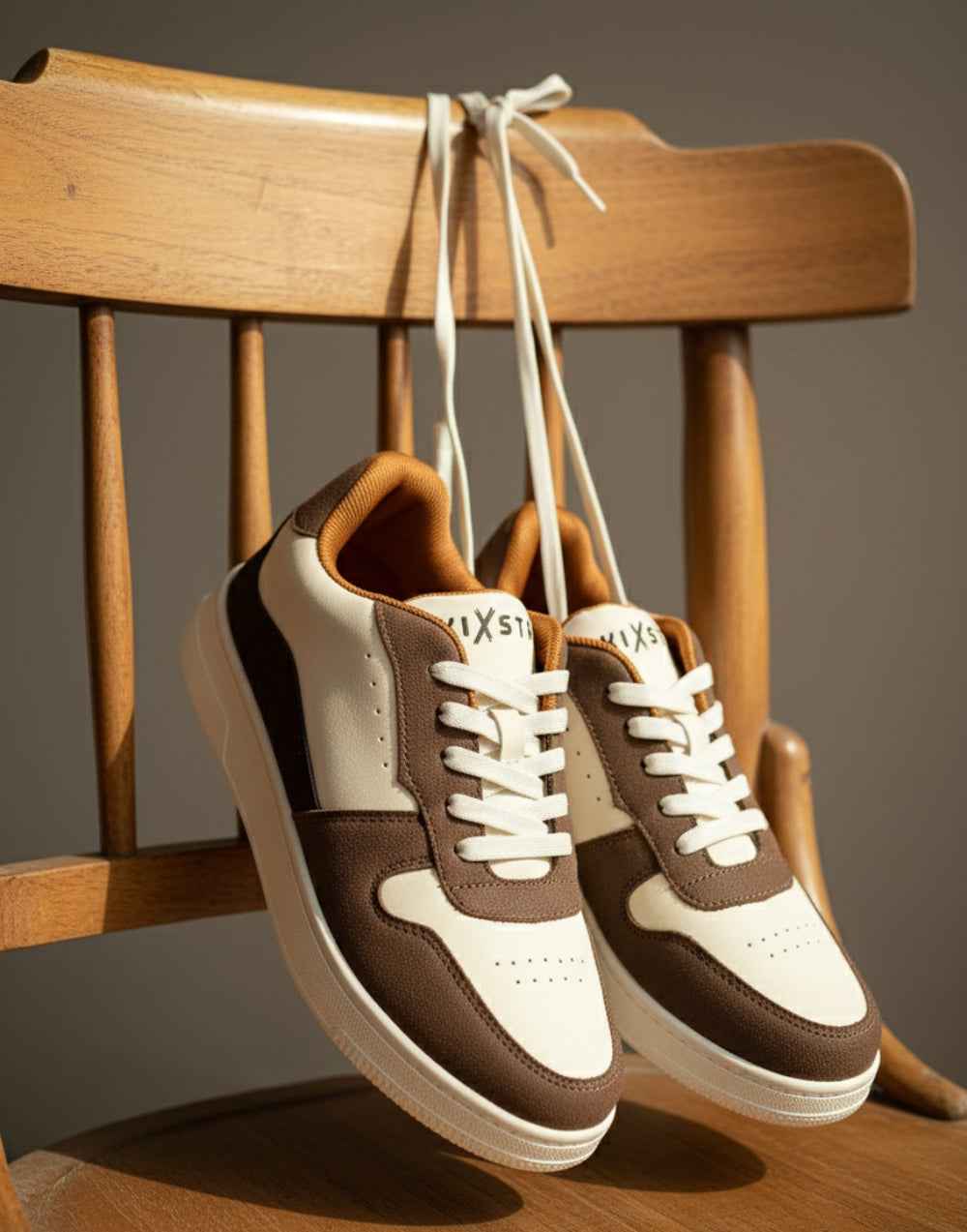 BalanSole Men's White Brown Casual Sneakers Lightweight, Stylish, Anti - Slip Sole Sneakers - Balansole Originals