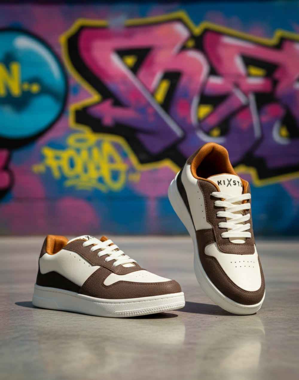 BalanSole Men's White Brown Casual Sneakers Lightweight, Stylish, Anti - Slip Sole Sneakers - Balansole Originals